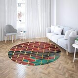 Okrugli tepih sa gumenom podlogom 160x160cm - 3D kocke crveno-zeleni, TG-1064 Cene