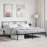  Metalni okvir za krevet s uzglavljem crni 200x200 cm | shoptok.hr