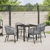 vidaXL 5-delni vrtni jedilni set sivih poli ratana | Shoptok.si
