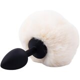 Sunfo - analni dildo sa zečjim repom (crno-bijeli) | shoptok.hr