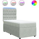Maison Chic Box spring postelja - Vzmetna postelja z vzmetnico svetlo siva 90x200 cm žamet SL4197, (21904726) | Shoptok.si