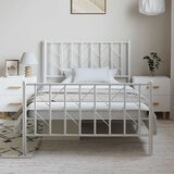  Metalni okvir kreveta uzglavlje i podnožje bijeli 100x200 cm | shoptok.hr