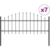 vidaXL Vrtna ograja z obokom, siva, 11,9x0,75 m, jeklo, (22015105) | Shoptok.si