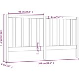  Posteljno vzglavje medeno rjavo 206x4x100 cm trdna borovina, (20645105) | Shoptok.si
