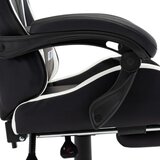  Igraća stolica od umjetne kože s osloncem za noge bijelo-crna | shoptok.hr