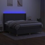  Krevet box spring s madracem LED tamnosivi 180x200 cm tkanina | shoptok.hr