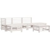 Maison Chic Seti vrtnega pohištva - Vrtna garnitura - Vrtni pohištvo set 6-delna bela trdna borovina, (21817056) | Shoptok.si