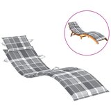 vidaXL Blazina za ležalnik siv karo vzorec 186x58x3 cm | Shoptok.si
