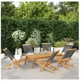 vidaXL Zložljivi vrtni stoli 6 kosov sivi trden akacijev les