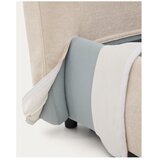 Kave Home Bež oblazinjena zakonska postelja iz šenilje s prostorom za shranjevanje z letvenim dnom 180x200 cm Dafra – | Shoptok.si