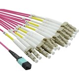 Value 21.99.1100 steklena vlakna optična vlakna priključni kabel [1x MPO vtič - 12x LC-vtič] 50/125 µ 2.00 m, (20435394) | Shoptok.si