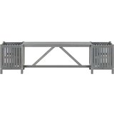 vidaXL Vrtna klupa s 2 sadilice 150 cm masivno bagremovo drvo siva | shoptok.hr
