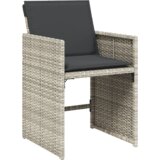 vidaXL 9-delni vrtni jedilni set z blazinami svetlo siva poly ratan | Shoptok.si