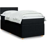 vidaXL Box spring postelja z vzmetnico črn 90x190 cm blago | Shoptok.si