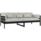  Dnevni ležaj od masivne borovine crni 90 x 200 cm | shoptok.hr