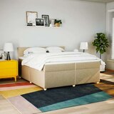 vidaXL Krevet s oprugama i madracem krem 200 x 200 cm od tkanine | shoptok.hr