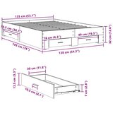  Okvir za krevet s ladicama boja hrasta 135x190 cm drveni | shoptok.hr