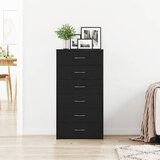  Komoda sa 6 ladica crni hrast 50x34x96 cm inženjersko drvo | shoptok.hr