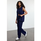 Trendyol Navy Blue Button Detailed Vest-Pants Knitwear Bottom-Top Set | shoptok.hr
