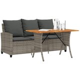 Maison Chic Vrtni kavč - Zunanji kavč 3-sedežnik z blazinami&mizo sivo poli ratan, (22041969) | Shoptok.si