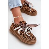 Boto Women's sneakers in leopard print on platform with decorations brown Vinness | Shoptok.si