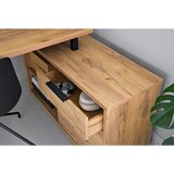 MID.YOU KOTNA PISALNA MIZA kovina, leseni material črna, barve hrasta | Shoptok.si