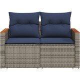  Vrtna sofa s jastucima za 2 osobe, siva, poliratan | shoptok.hr