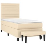  Okvir kreveta s oprugama i madrac krem 80x200 cm od tkanine | shoptok.hr