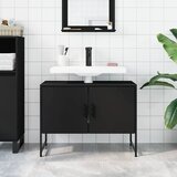  Kupaonski ormarić za umivaonik crni 80 x 33 x 60 cm drveni | shoptok.hr