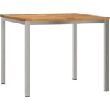 vidaXL 5-delni set za zunanjo jedilnico iz trdega akacijevega lesa, Zunanja jedilna miza 90x90x74,5 cm iz trdega akacijevega lesa, Zložljivi vrtni stoli, 4 kosa iz trdega akacijevega lesa in kovine | Shoptok.si