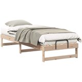 vidaXL Konstrukcija postelje Rjava 90 x 210 cm Masivno borovo les, (5000127762) | Shoptok.si