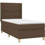  Box spring postelja z vzmetnico LED temno rjava 80x200 cm blago, (20999254) | Shoptok.si