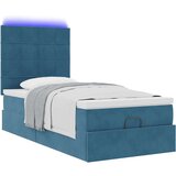 vidaXL Otomanski posteljni okvir z vzmetnicami moder 90x190cm žamet, (21608560) | Shoptok.si