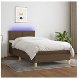  Krevet box spring s madracem LED tamnosmeđi 100x200 cm tkanina | shoptok.hr