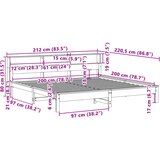  Okvir kreveta bez madraca bijeli 200x200 cm od masivne borovine | shoptok.hr