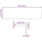 vidaXL Okenske police 2 kosa neobdelana 70x20x2 cm trdna hrastovina | Shoptok.si