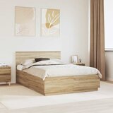  Krevetna konstrukcija S LED lampica Sonoma hrast 140 x 190 cm | shoptok.hr