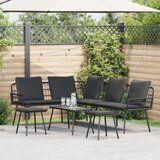 vidaXL Set od 3 Crna Čelični okvir s poliester jastučićima Srednji | shoptok.hr