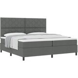 vidaXL Postelja z vzmetjo z vzmetnico Temno siva 200x200 cm Tkanina, (22083313) Cene