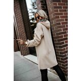 numoco basic 632-1 Casual coat with pockets and a hood - beige | Shoptok.si