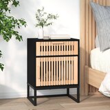 vidaXL Nočna omarica črna 40x30x55,5 cm inženirski les in železo Cene
