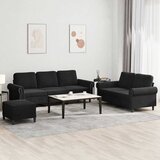  3-dijelni set sofa s jastucima crni baršunasti | shoptok.hr