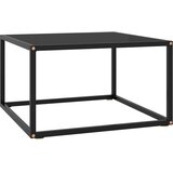 vidaXL Klubska mizica črna s črnim steklom 60x60x35 cm Cene