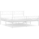  Metalni okvir kreveta uzglavlje i podnožje bijeli 183x213 cm | Eponuda.com