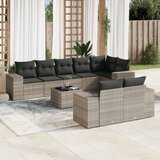 vidaXL 9-dijelni set vrtnih sofa od poliratana s jastucima svjetlosivi | shoptok.hr