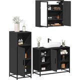 Maison Chic Kopalniško pohištvo - Kopalniški sestavi 3 kosi črne barve inženirski les, (21787336) | Shoptok.si
