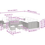  14-dijelni set vrtne sofe s jastucima sivi poly ratan | shoptok.hr