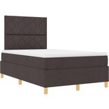  Postelja z vzmetnico z vzmetnico Temno rjava 120 x 200 cm blago, (5000128148) | Shoptok.si