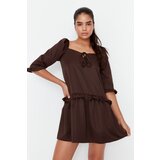 Trendyol Brown Frilly Dress | shoptok.hr