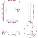  Noge blagovaonskog stola V-oblika 2 kom bijele 60x(72-73 3) cm | shoptok.hr